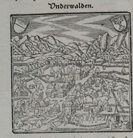 Unterwalden, Sarnen  Holzschnitt von Seb. Münster