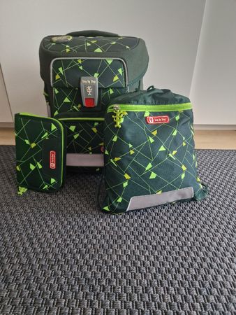 Schulranzen Set Step by Step gut erhalten dunkelgrün