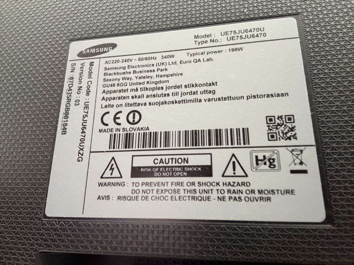 Televisori: Samsung TV UE75JU6470U – Usato da Gundetswil venduto da Anrosp 1