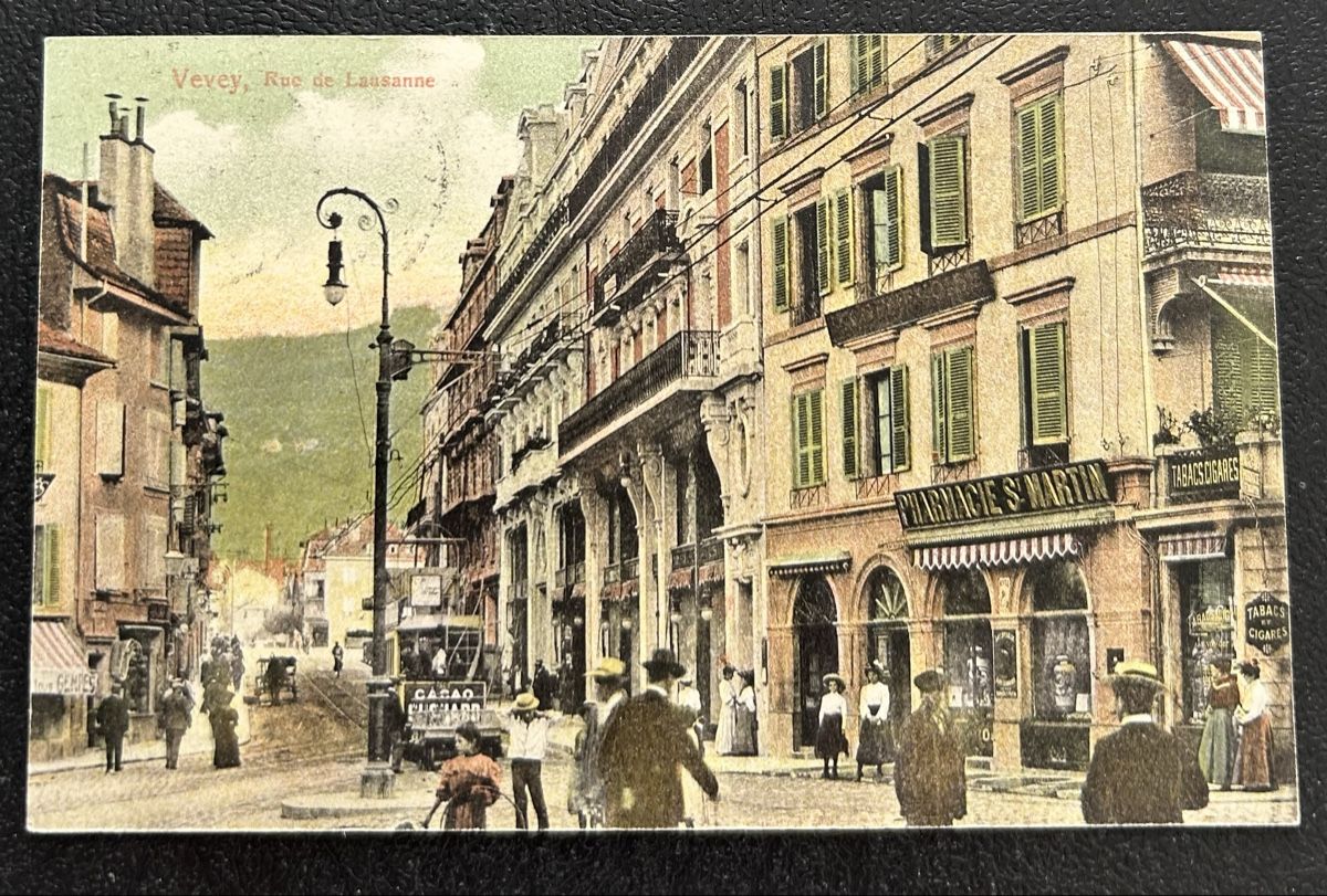 Cartoline postali: AK Vevey Strassenpartie  – Usato da Horw venduto da Tellbub