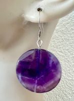 5cm Amethyst Ohrhänger 925 Silber facettierte Rondellen Neu