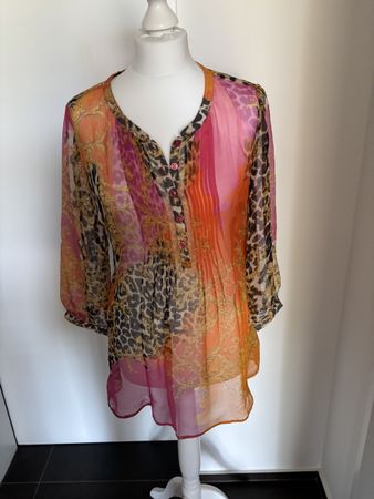 Bluse Chiffon 100% Seide original /pink Gr. 40 neuwertig