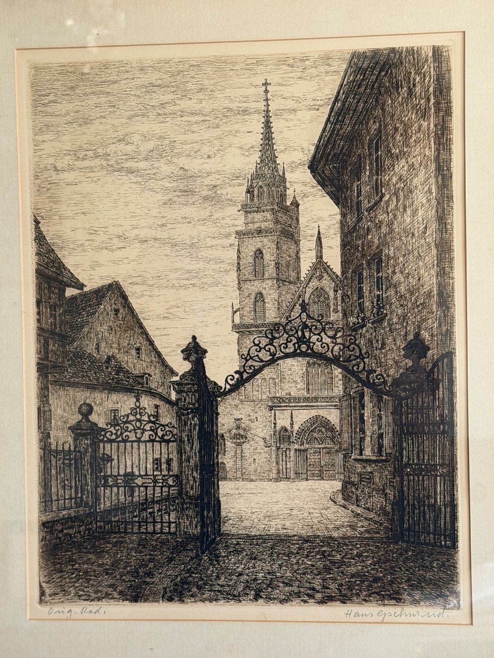 Dipinti: Hans Gschwind wunderschön originale Radierung – Usato da Basel venduto da PAUL_ART 2