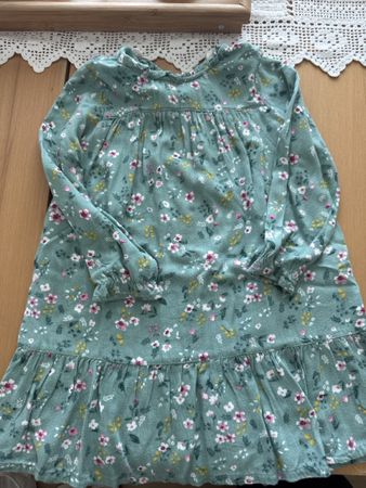 Blumenkleid, Grösse 104, Langarm, Grün mit Blumenmuster!