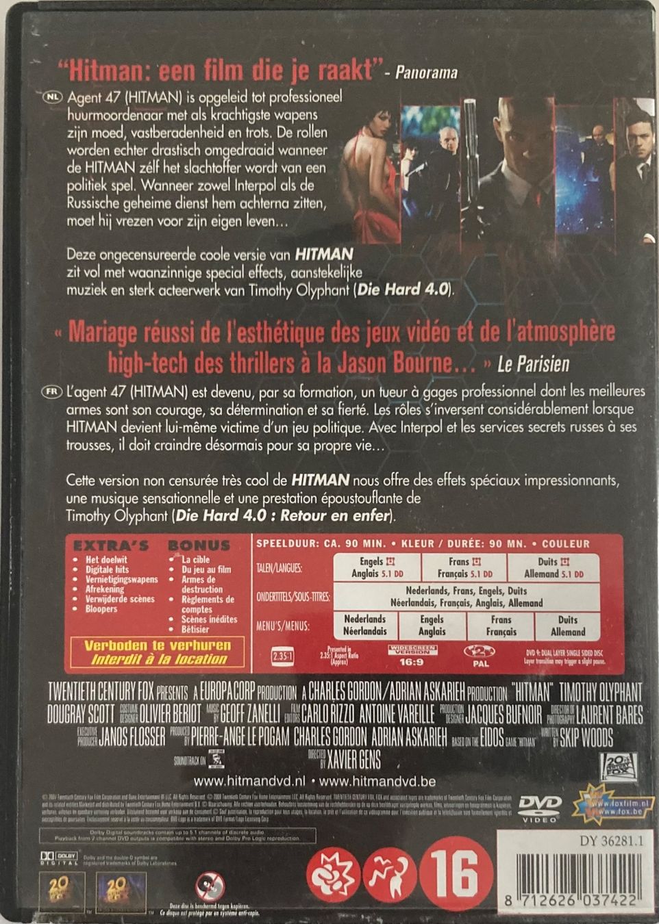 Tutti i DVDs: HITMAN (EXTENDED EDITION) – Usato da Poliez-Pittet venduto da Newtown-Records 1