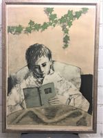 Faszinierte Knaben Portret   Farb Litho von Max Hunziker