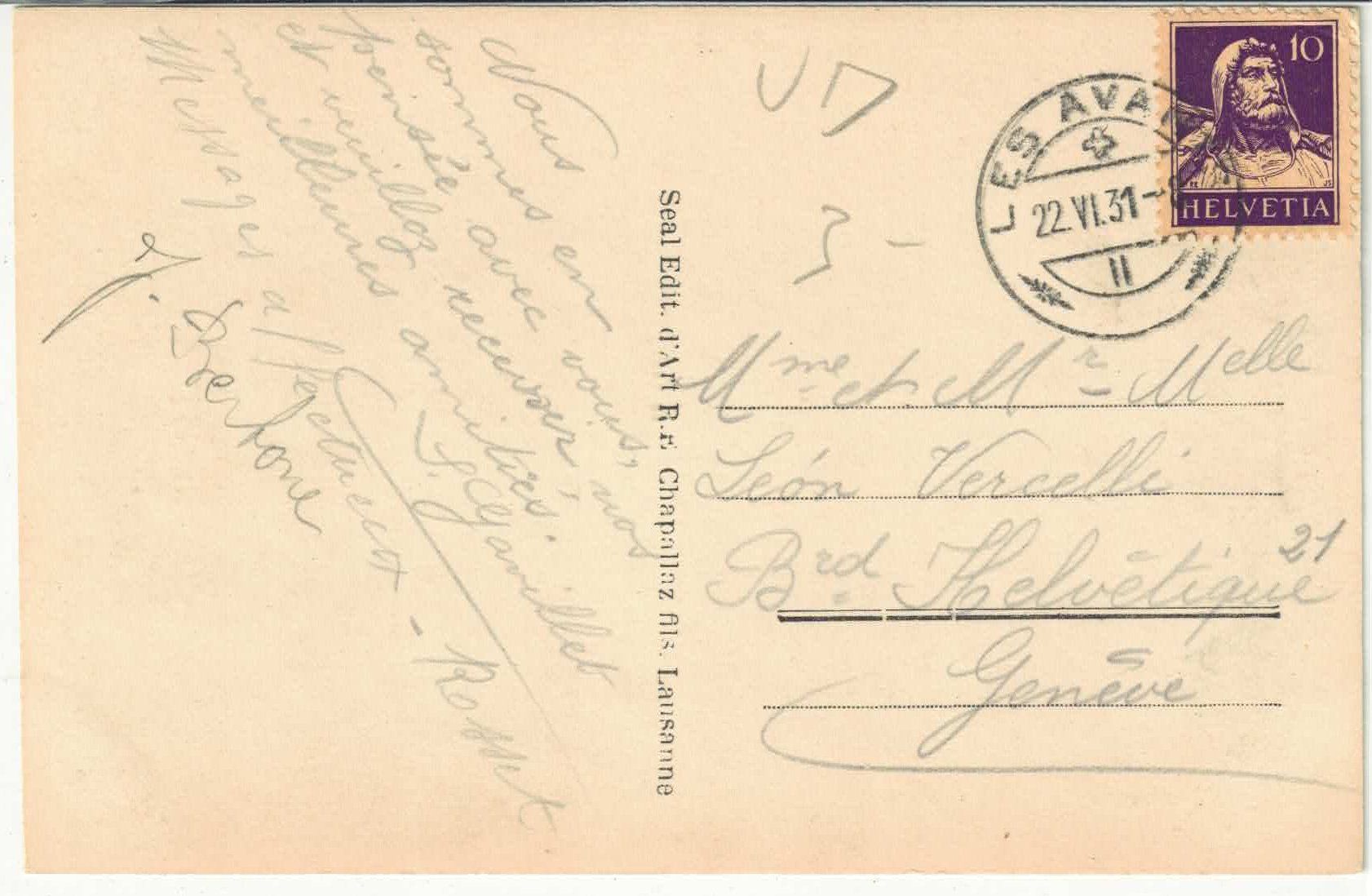 Cartoline postali: Les Avants et le Col de Sonloup – Usato da Ettingen venduto da Kartenplanet 1