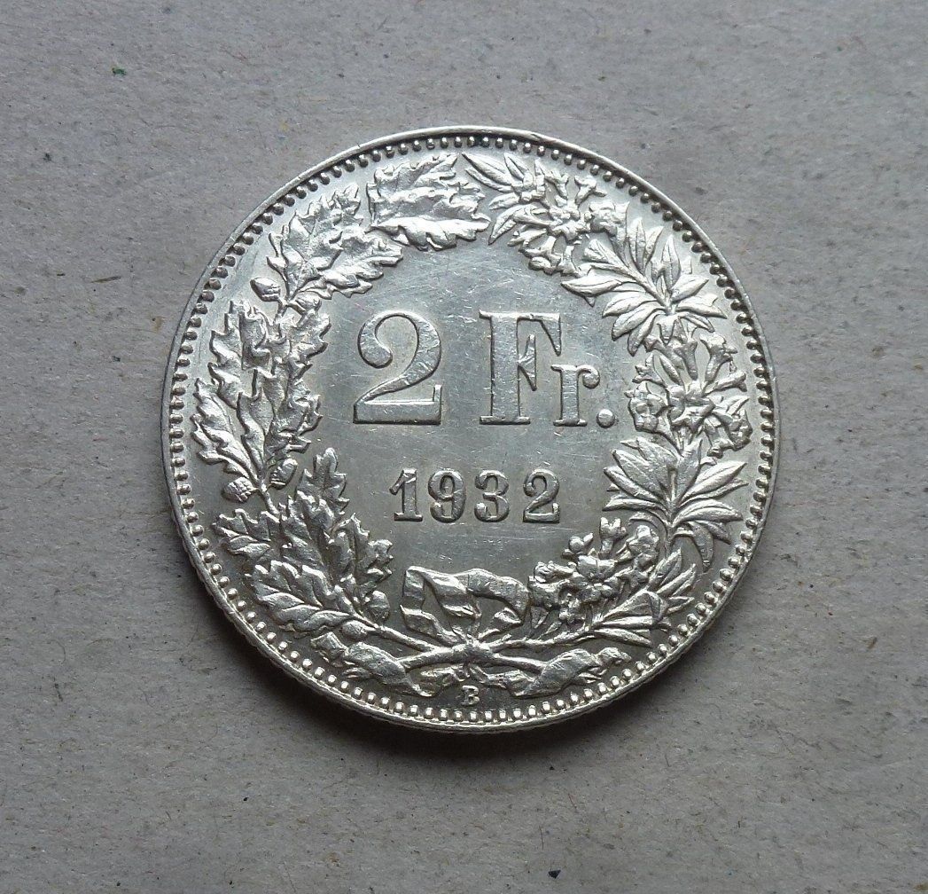 Tutti le monete: ++ 2.- Franken 1932, gute Erhaltung – Usato da Walkringen venduto da Casablanca777