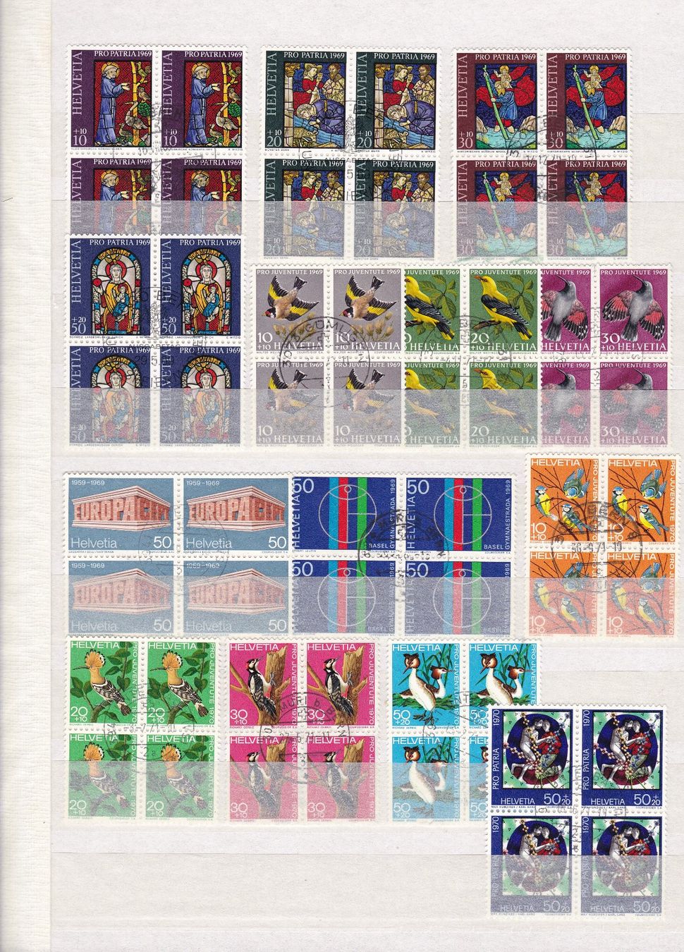 Alle Briefmarken: SCHWEIZ  4er-Block Sammlung – Gebraucht aus Gretzenbach von Sikim 7