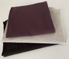 3 Stück Stoffe Jersey Brauntöne, Beige gestreift