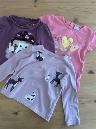 3er Set Mädchen T-Shirts, Grösse 86/92, Top Zustand!