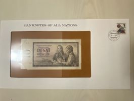 Luxus Banknotenbrief Tschechoslowakei  wie auf Bild 