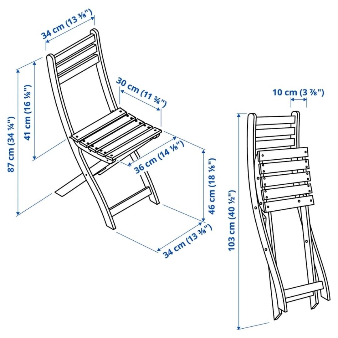 Ikea Set di tavolo e panche: Klappbarer Holztisch mit 2 Klappstühlen. – Usato da Baden venduto da maj_m9ml 3