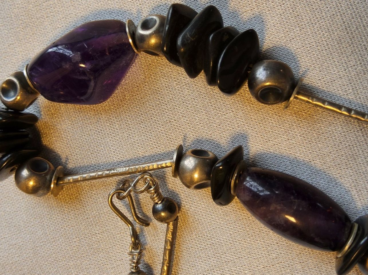 Catenine: Handmade Sterling Silber/Amethyst/Onyx Halskette Collier – Usato da Zürich venduto da helsan 6