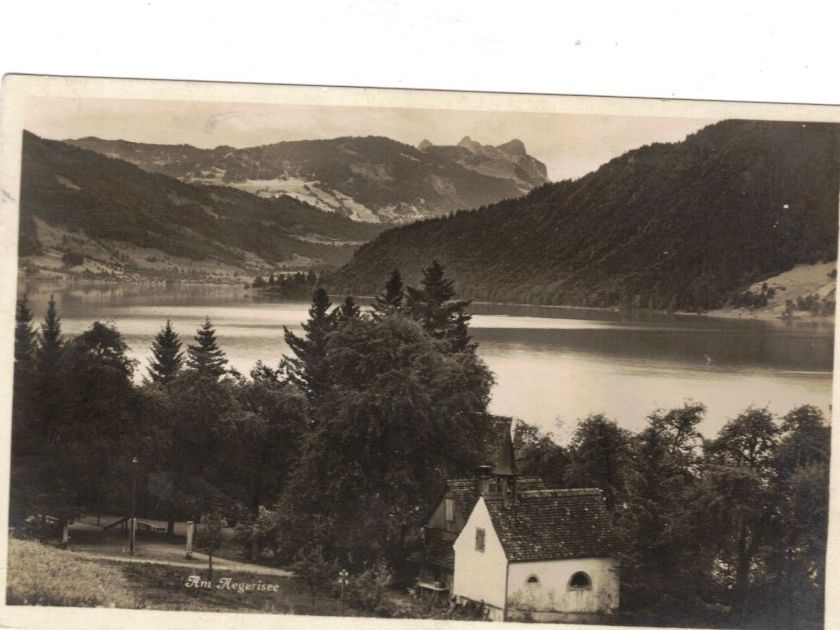 Ansichtskarten: Aegerisee mit Kapelle, nostalgisch! Poststempel 1931 – Gebraucht aus Widnau von Seppl480