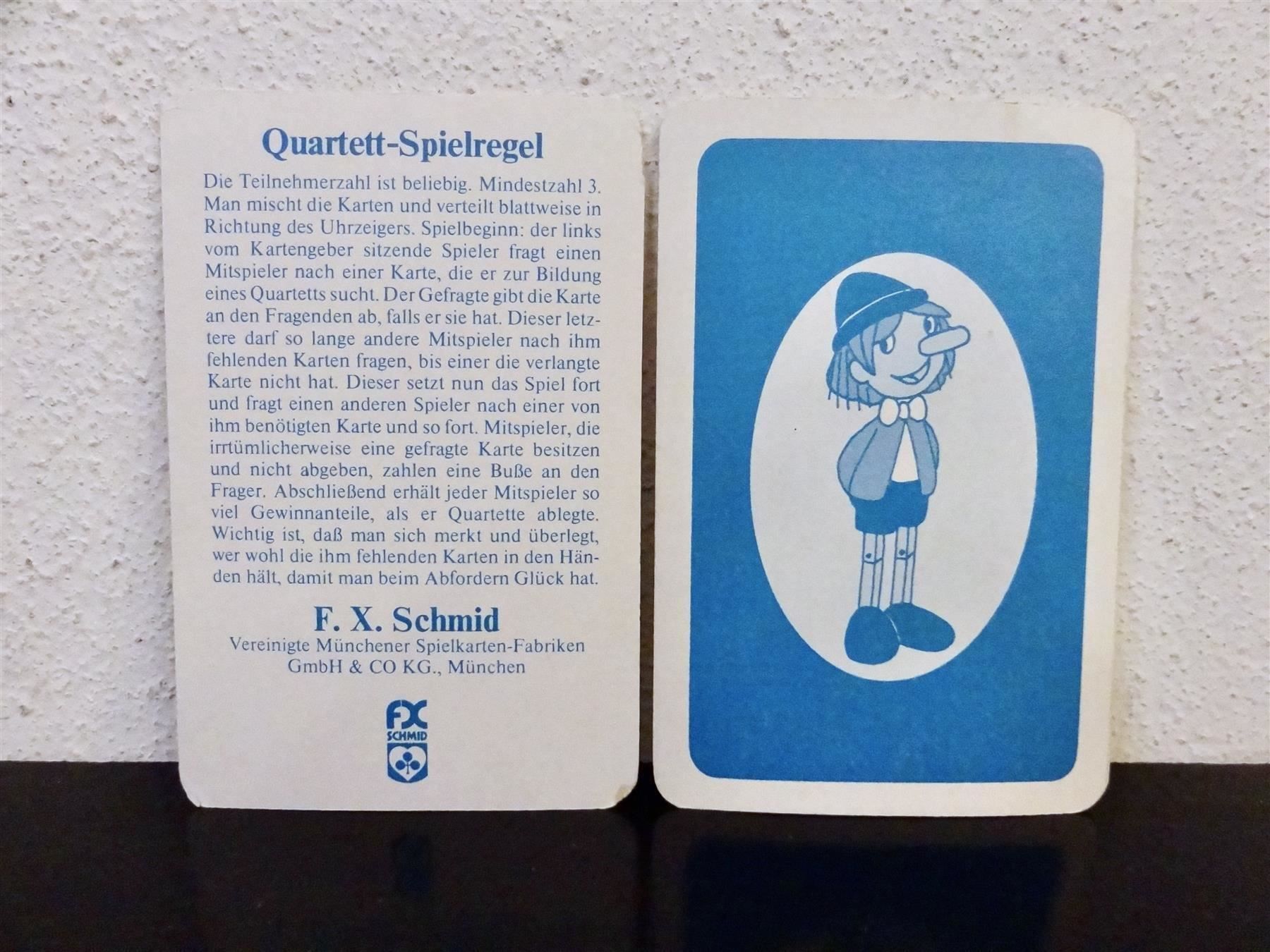 Spiele: schönes altes Quartett PINOCCHIO 1977 – Gebraucht aus Kerzers von wisaundso 2