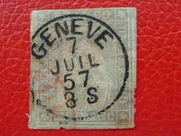 Strubel: 27D mit Attest, KW 1'300.- von GENF: 7.JULI.1857