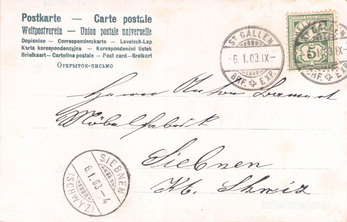 Cartoline postali: St. Gallen // 1903 Rosenbergstrasse // Sommer – Usato da Basel venduto da intermezzo12 1