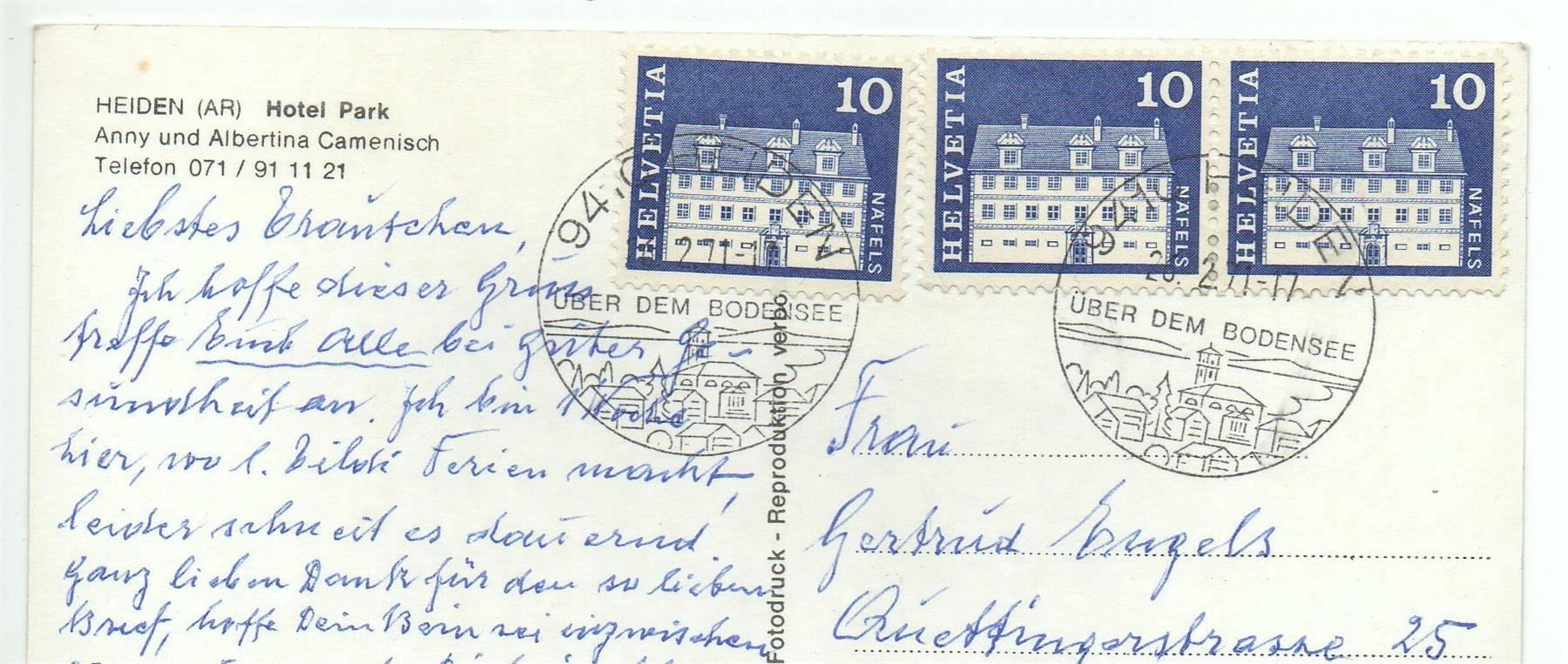 Cartoline postali: HEIDEN Hotel Rest. Park, Auto AR 10673 – Usato da Jona venduto da philajona 1