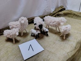 Schwarzenberger Krippenfiguren 7 Schafe 