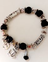 Armband aus Lavastein und Obsidian neuwertig