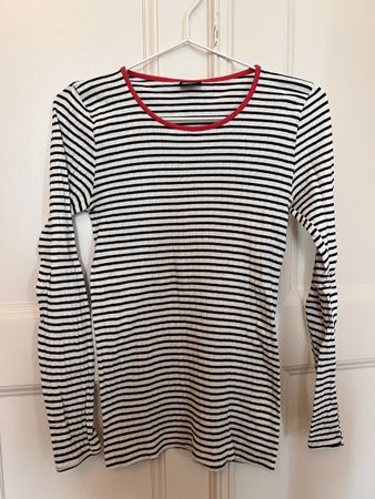 Danish cotton fitted long sleeve stripe top