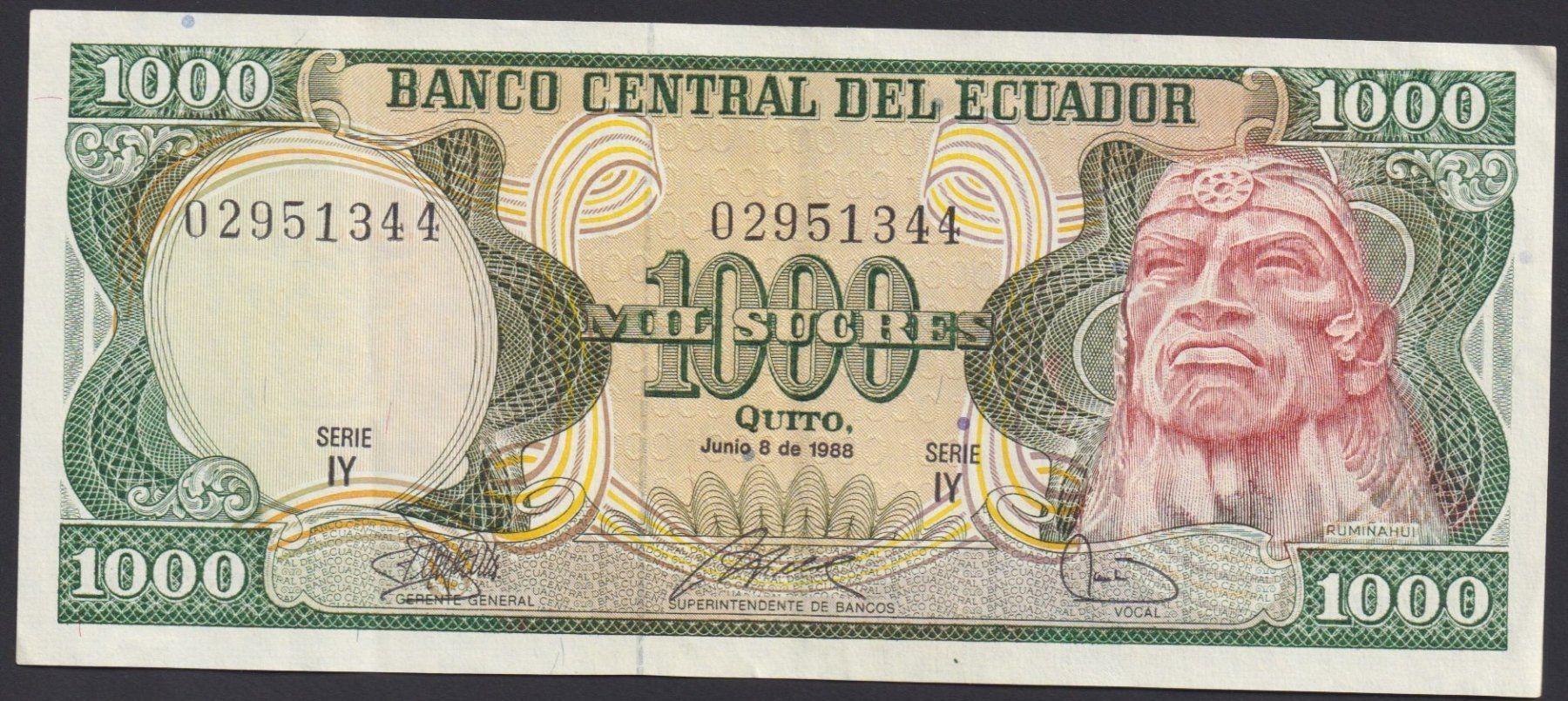 Billets de banque: Ecuador 1000 Sucres 1988 – D'occasion à Brugg AG par banknoten_muesli