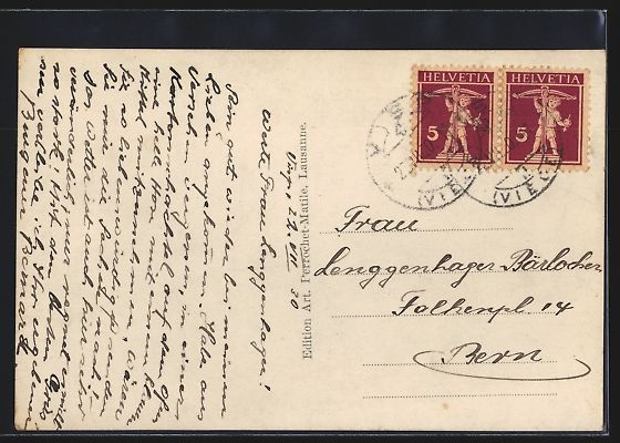 Cartoline postali: AK Visp, Kirchen und Balfrin, 1930 – Usato da Berlin venduto da bartko-reher 1