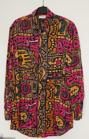 Bunte Seiden Bluse, Gr. 38/40