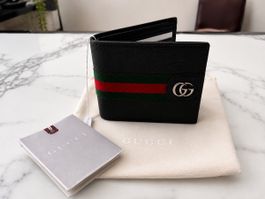 Gucci Herren Portemonnaie Web Stripe Double G Schwarz