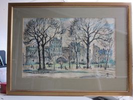 Richard WEISBROD ORIGINAL TUSCHE AQUARELL MIT RAHMEN