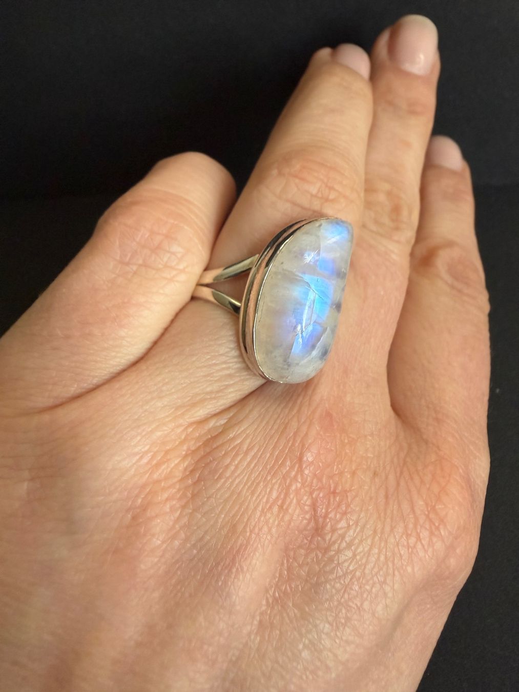 Ringe: Silber Ring mit Regenbogen Mondstein 925 – Gebraucht aus Spiegel b. Bern von Rogger72 2