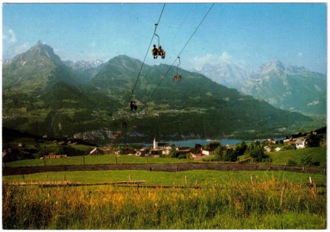 Cartoline postali: Amden - Sessellift Mattstock – Usato da Binningen venduto da Mountainrider