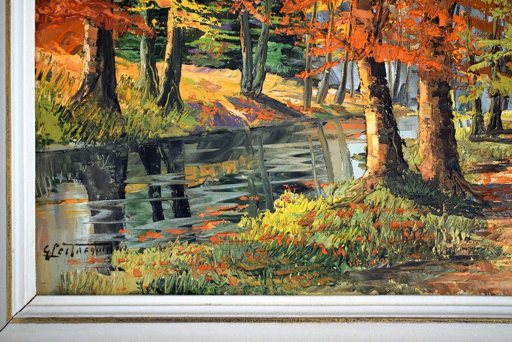 Gaston Robert Peitrequin CH Herbstwald Landschaft Ölgemälde Kaufen