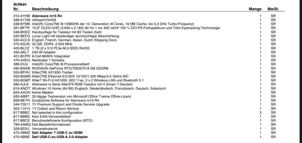 Alienware Notebooks: LAPTOP ALIENWARE M15 R4 – Gebraucht aus Winterthur von  3