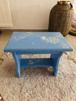 Fussbank blau maritim lackiert Holz 
