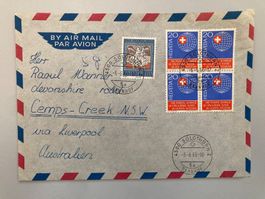 Luftpostbrief Block die fünfte Schweiz 1966