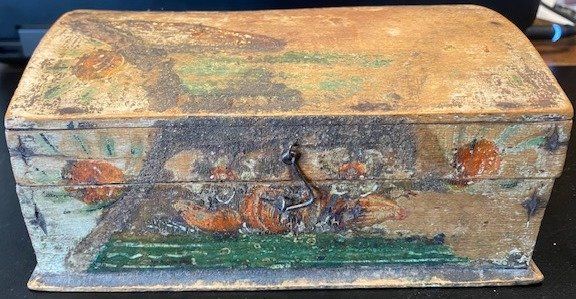 Cassapanche: Coffret de mariage peint - année 1800 – Usato da Epagny venduto da Kariba