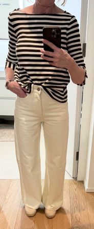 ROWIE Designer Hose XS Creme High Waist Wide Leg