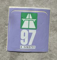 Original Schweizer Autobahnvignette 1997 mit Trägerpapier