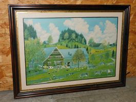 Kunst Alder Appenzeller gr Graphik speziell   78 x 69 cm