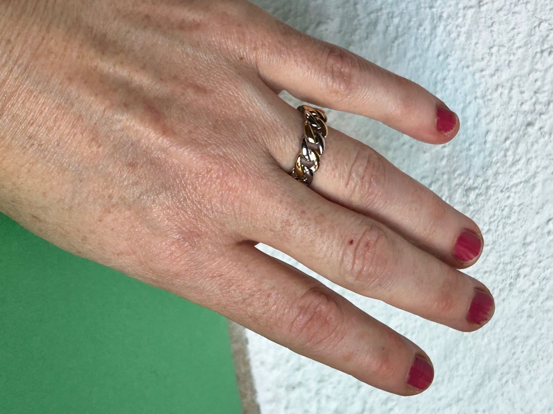 Ringe: Panzerketten Ring silbergold (57) – Gebraucht aus Laufen von Bellavitaboom 2
