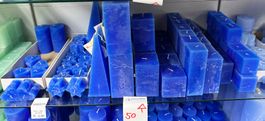 050 Posten Raureif Kerzen blau aus Liquidation