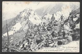Militärkarte Rast im Hochgebirge Feldpoststempel