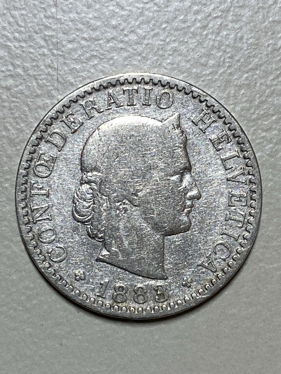 Alle Münzen: CHF 0.20 - 1883 – Gebraucht aus Payerne von Mike1682