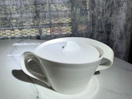 Villeroy & Boch NewWave – Zuckerdose mit Deckel weiss