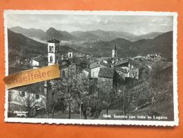 Alte Ansichtskarte Sonvico mit Sicht zu Lugano, ca. 1959!