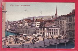 ZÜRICH - GEMÜSEBRÜCKE, 27.5.1909 (BELEBT)