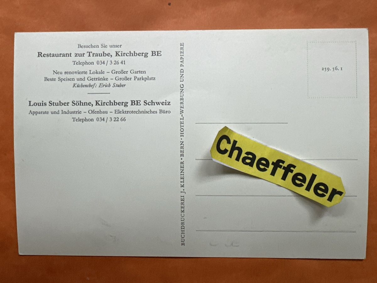 Cartoline postali: Alte Ansichtskarte Restaurant Traube Kirchberg BE top! – Usato da Zürich venduto da Chaeffeler 1