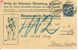 PK, Verlag der Schweizer Weinzeitung in Zürich 1908